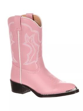 Durango Pink Girls' Western Boots with White Trim